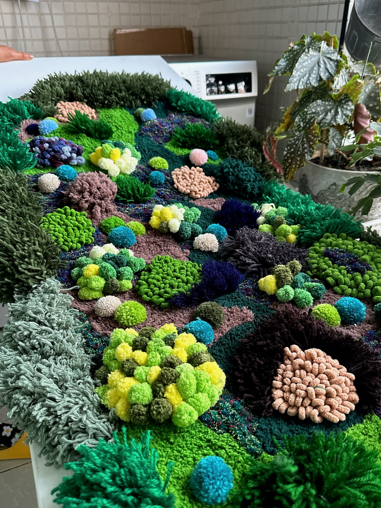 Hand Hooked Green Moss Rug: Abstract Meadow Carpet, Custom Rug - Etsy