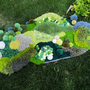 Handmade Latch Hook Moss Rug: Green Abstract Art Rug - Etsy Canada