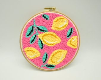 Punch Needle Kit For Beginner,DIY Embroidery Punch Needle Kit with Pattern Punch Needle Fabric Yarn Rug Embroidery Hoop, DIY Craft Gift