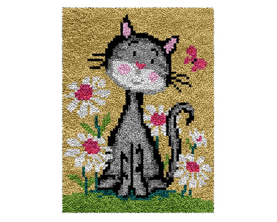 Cat Latch Hook Kits Rug Making Kits for Adults Kids,diy Handmade Rug