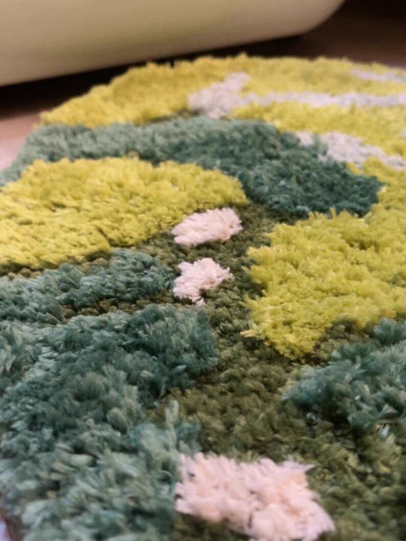 Green and Pink Moss Rug Fluffy Rugsoft 3D Area Rug for Etsy