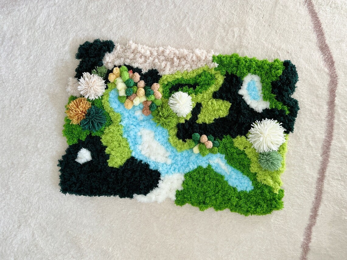 Moss Rug,handmade Latch Hook Rug,custom Rugs,art Rugs,fluffy Rug - Etsy