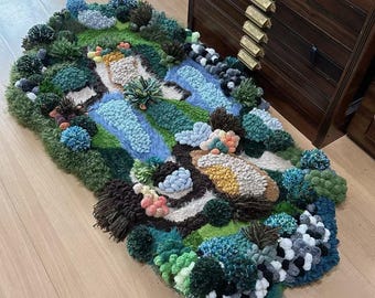 Handmade Moss Rug: Soft Art Carpet, Kids Play Rug