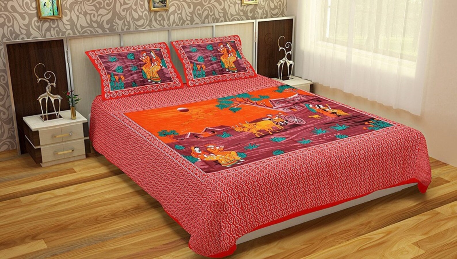 4 BED SHEET COMBO 100 Pure Cotton Double Bed Queen Size 4 Etsy