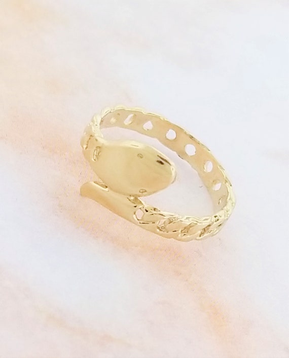 14k Yellow Gold Snake Ring - image 3