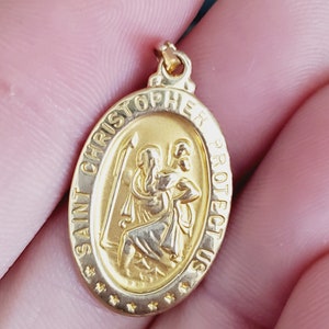 14k Yellow Gold Saint Christopher Pendant