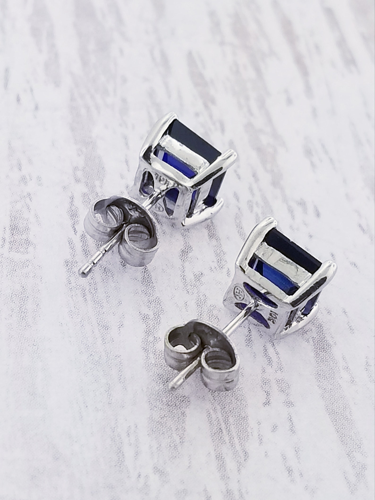 white sapphire stud white sapphire stud