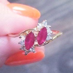 14k Yellow Gold Ruby and Diamond Ring