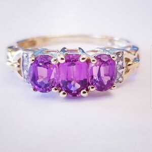 10k Yellow Gold Rhodolite Garnet and Diamond Ring