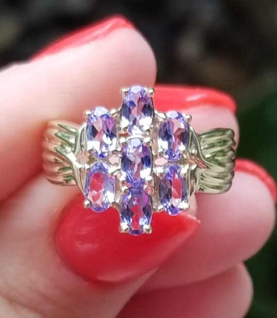 10k Yellow Gold Vintage Amethyst Ring - image 8