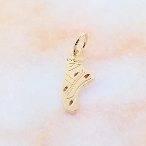 14k Yellow Gold Diamond Cut Ballet Slipper Charm