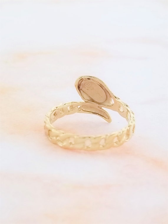 14k Yellow Gold Snake Ring - image 5