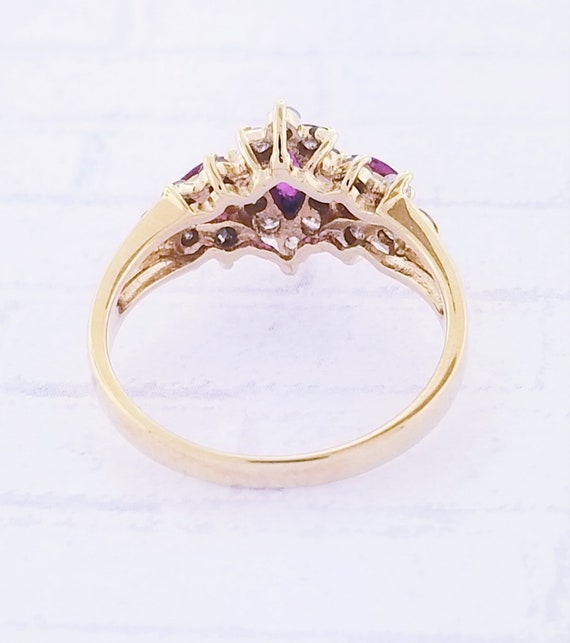 14k Yellow Gold Ruby and Diamond Ring - image 3