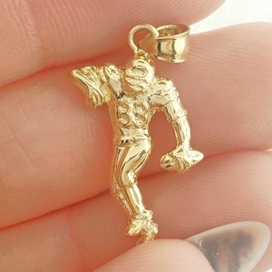14k Yellow Gold Football Player Charm