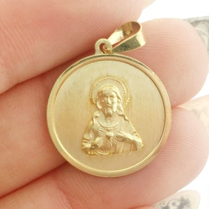 Sister St. Christophorus & Madonna Kind GOLD Anhänger / double-sided Amulet