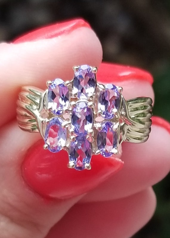 10k Yellow Gold Vintage Amethyst Ring - image 7