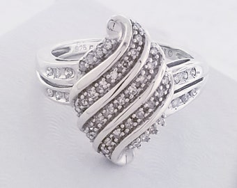 Anillo vintage de plata esterlina con diamantes