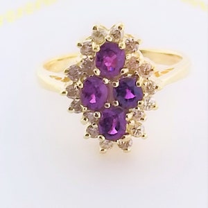 14k Yellow Gold Vintage Ruby and Diamond Ring