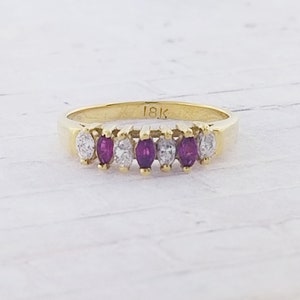 18k Yellow Gold Ruby and Diamond Ring