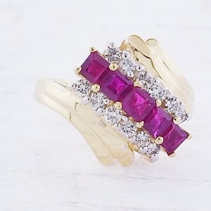 14k Yellow Gold Ruby and Diamond Ring