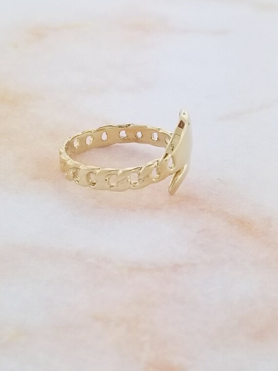 14k Yellow Gold Snake Ring - image 6