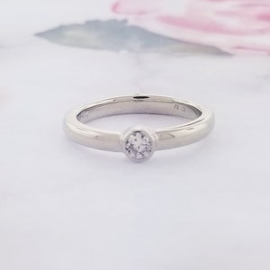 14k White Gold Diamond Solitaire Ring