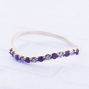 14k Yellow Gold Ruby and Diamond Band