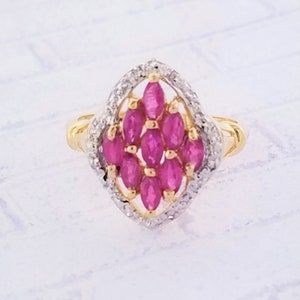 10k Yellow Gold Ruby and Diamond Ring