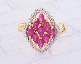 10k Yellow Gold Ruby and Diamond Ring