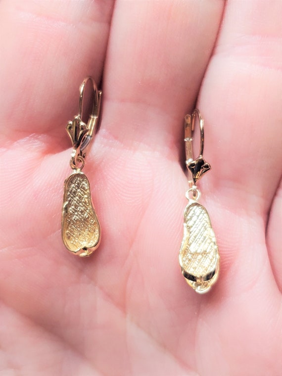 14k Yellow Gold Vintage Flip Flop Earrings