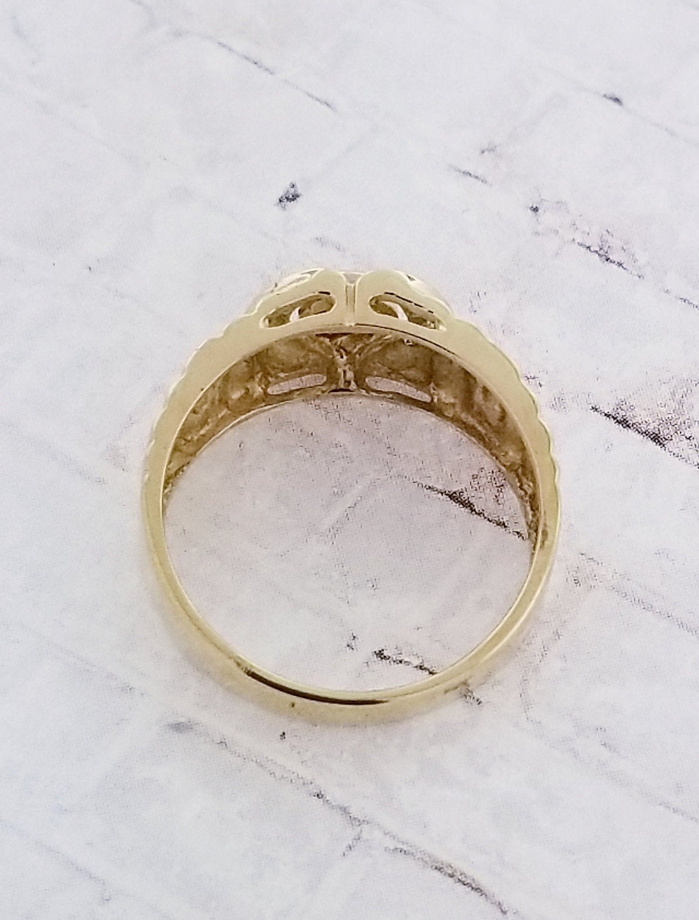 14k Yellow Gold Vintage Ruby and Diamond Band - Etsy