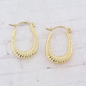 14k Yellow Gold Vintage Hoop Earrings