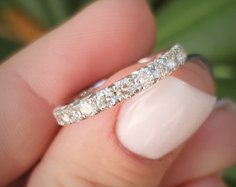 Platinum Pave Half Eternity Wedding Band