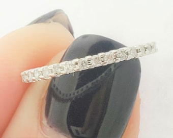 10k White Gold Woman's Half Diamond Eternity Band