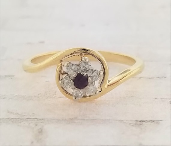 14k Yellow Gold Ruby and Diamond Ring - image 2