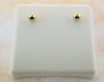 14k Solid Yellow Gold Ball Stud Earrings