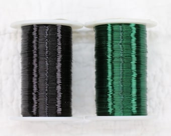 Craft Wire, 32 gauge, 100 Yards, Non-tarnish, Black Wire, Green Wire, Spool of Wire, Craft Supply, Jewelry Making Supplies