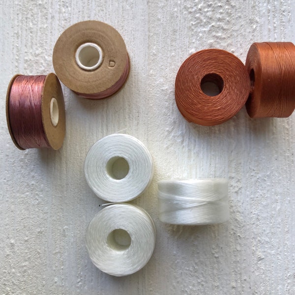 Nymo Beading Thread, Set of 4, Size B, Size D, Size F, 64 Yard Bobbins, Beadweaving Supply, Made in the USA, Jewelry Supply