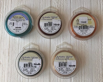 Artistic Wire, 18g, 20g, 22g, 30g Colored Craft Wire, Permanent Colored Wire, Made in the USA, Wire Wrapping, Jewelry Supply
