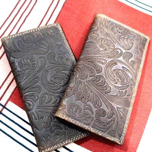 Leather Cowboy Wallet | Western Cowgirl Style  | Slim Long Wallet | Rustic gift for her / him
