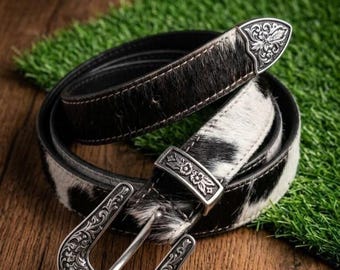 Handmade Y2K western belt Y2K Vintage 90s Leather Cowboy belt Handmade USA Men main image 3