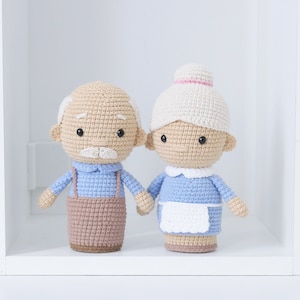 Crochet pattern grandma, grandpa, amigurumi doll, Mothers day gift, Fathers Day, PDF English pattern image 2