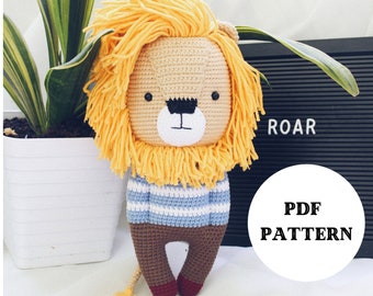 Crochet pattern lion, amigurumi doll baby, cute crochet lion, PDF English PATTERN
