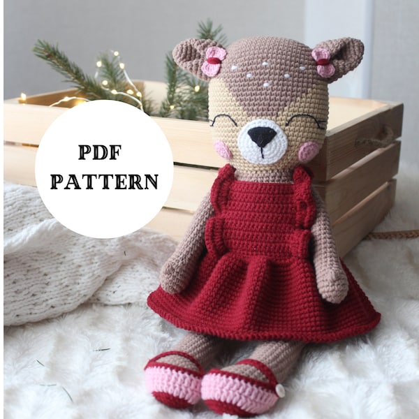 Häkelanleitung Mia, das kleine Reh, Amigurumi Puppe, süßes Reh, PDF Anleitung