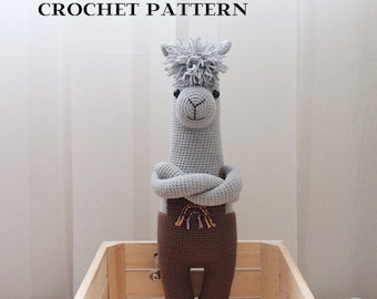 Crochet llama lovey pattern, amigurumi animal, cozy baby toys, PDF English pattern