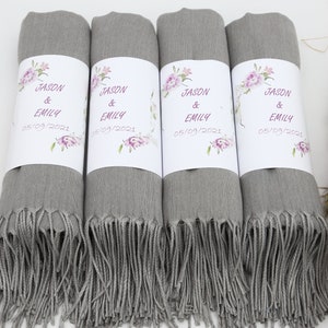 Bridal Gift Shawl,Gray Pashmina,26&quot;x67&quot;,Wholesale Pashminas,Handmade Shawl,Shawl With Personalized Band,Bridesmaid Gift Pashmina,Scarfs