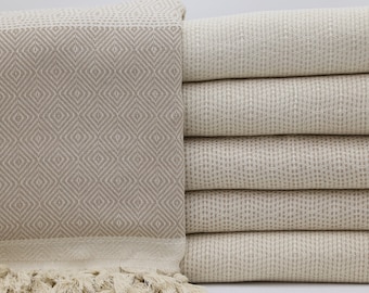 Manta beige, mantas turcas, manta de playa, manta bohemia, manta turca, 79" x 89", toalla turca, manta hecha a mano, colcha turca, IM003E