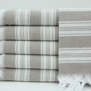 Turkish Towel,Dark Beige Towel,Beach Towel,Anatolian Towel,Decorative Bath Towel,Home Decor,40&quot;x70&quot;,Turkish Peshtemal,Striped Towel,OY001D