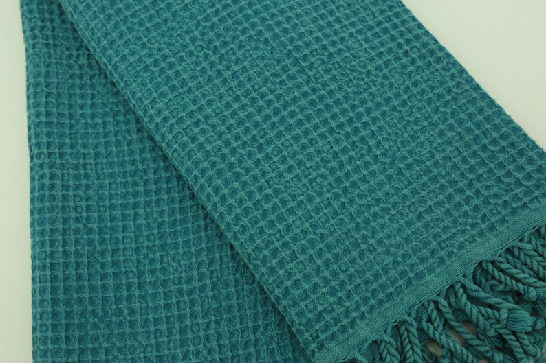 Handmade Towel,Waffle Towel,Turkish Towel,Bulk Towel,Decor Towel,36x70,Turkish Peshtemal,Stonewashed Towel,Teal Green Towel,UA001D image 6