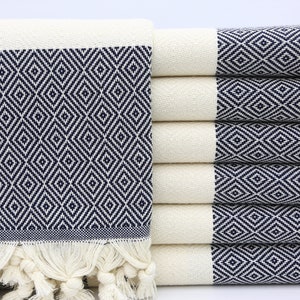 Navy Blue Towel,Gift Towel,Bridesmaid Towel,Beach Towel,Bath Towel,Turkish Towel,40&quot;x70&quot;,Designed Towel,Hotel Towel,Party Towel,AY004D